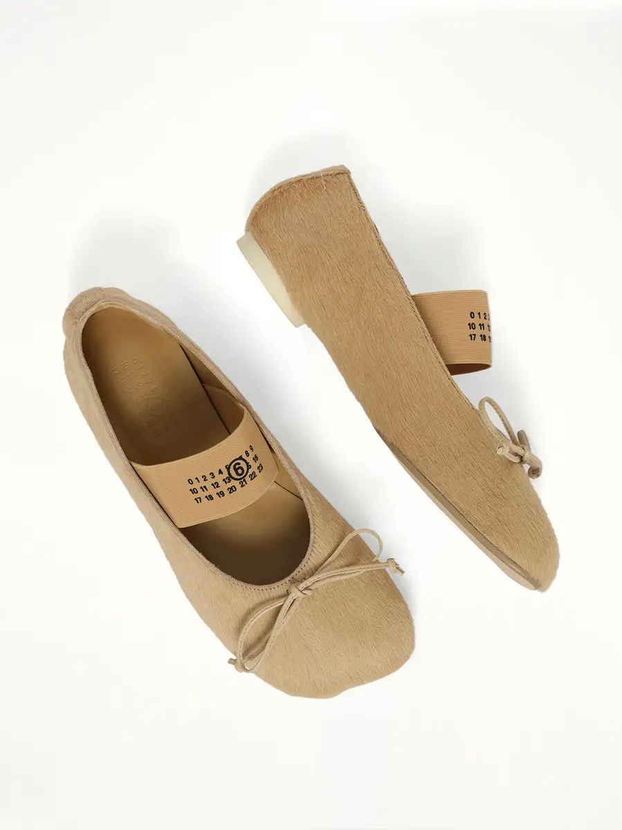 MM6 MAISON MARGIELA Pony Ballet Shoes in Marzipan | Thumbnail 4 MM6 MAISON MARGIELA Pony Ballet Shoes in Marzipan | Thumbnail 4
