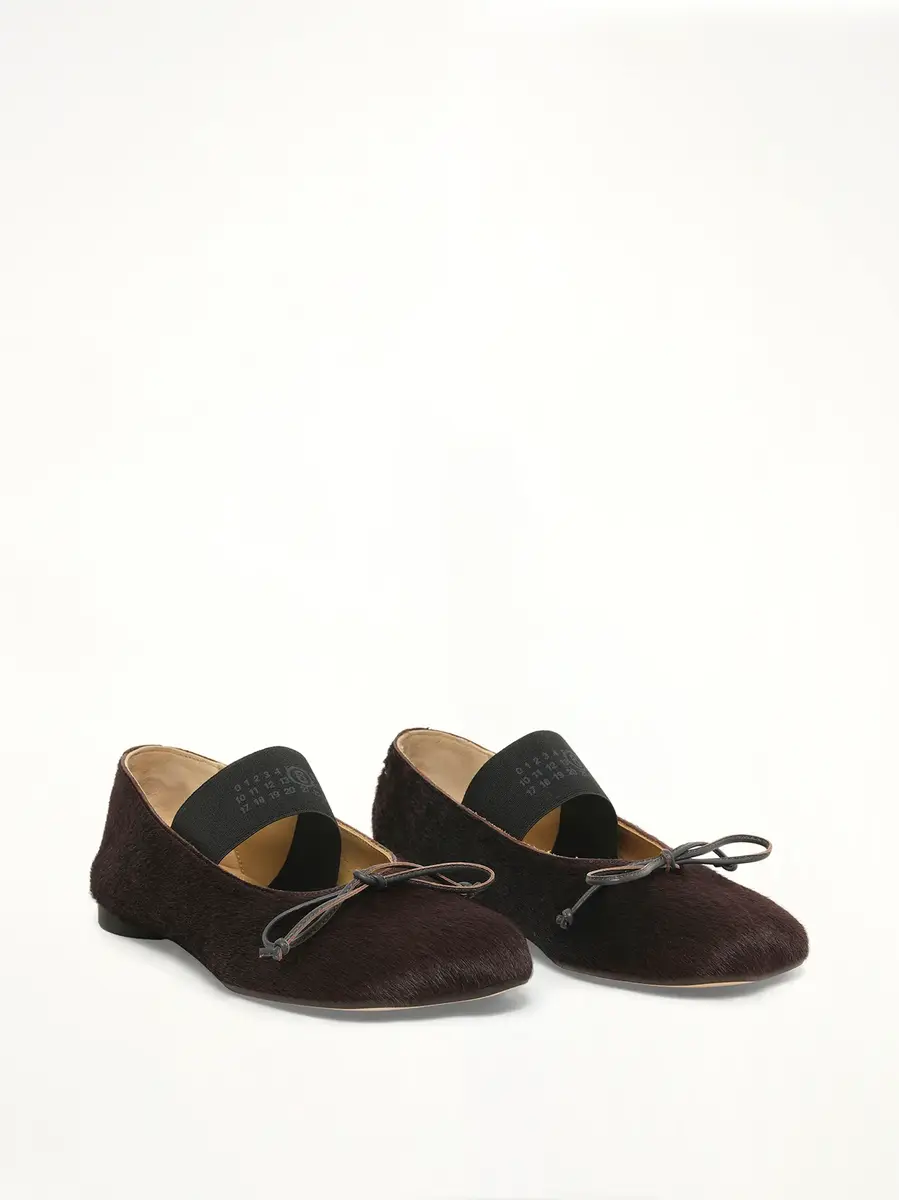 MM6 MAISON MARGIELA Pony Ballet Shoes in Dark Brown | Thumbnail 2 MM6 MAISON MARGIELA Pony Ballet Shoes in Dark Brown | Thumbnail 2