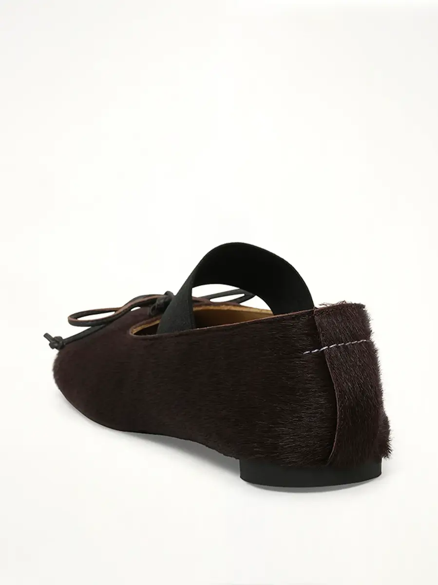 MM6 MAISON MARGIELA Pony Ballet Shoes in Dark Brown | Thumbnail 3 MM6 MAISON MARGIELA Pony Ballet Shoes in Dark Brown | Thumbnail 3