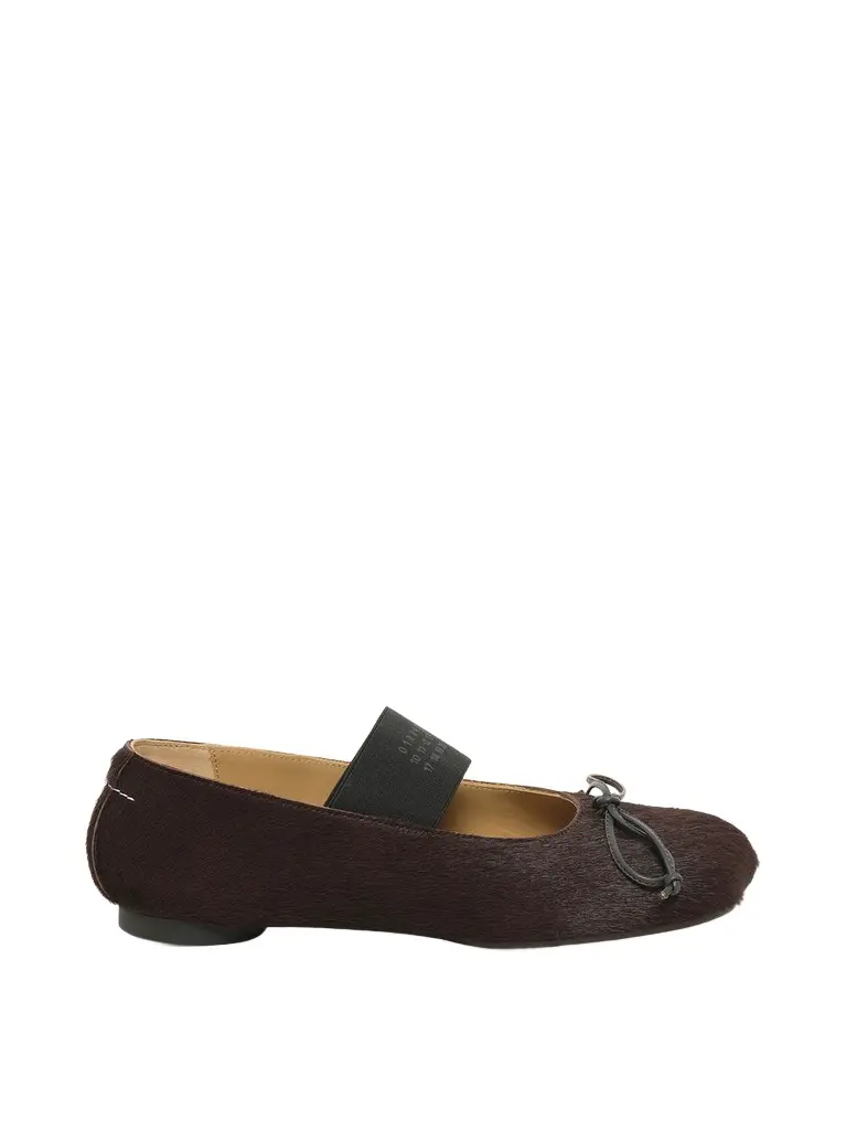 MM6 MAISON MARGIELA Pony Ballet Shoes in Dark Brown
