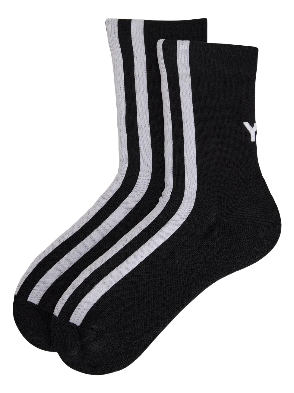 Y-3 Stripe Socks in Black/white