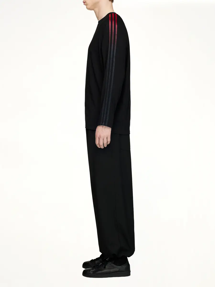 Y-3 Gradient 3 Stripe LS T-shirt in Black/red | Thumbnail 3 Y-3 Gradient 3 Stripe LS T-shirt in Black/red | Thumbnail 3