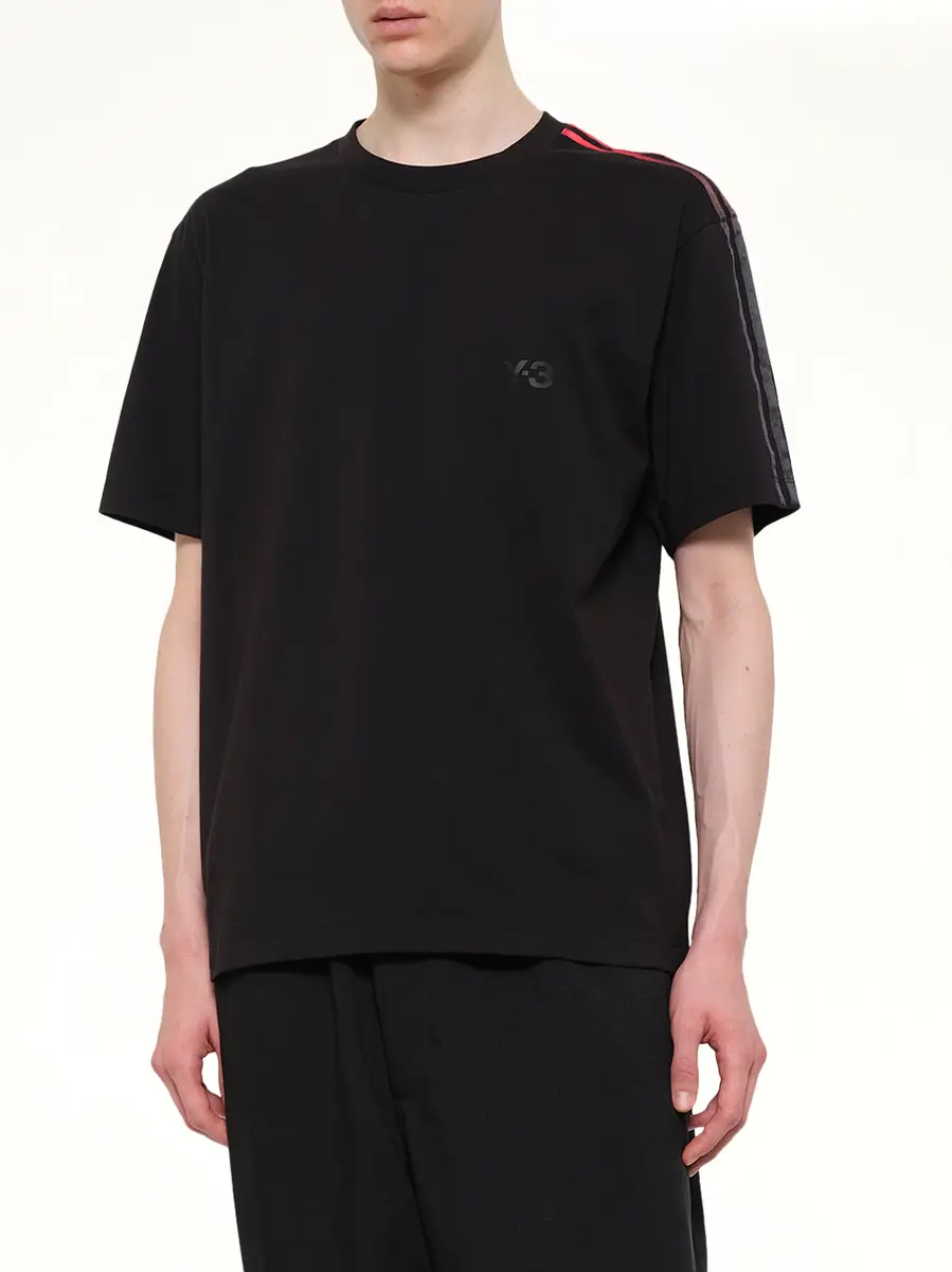 Y-3 Gradient 3 Stripe T-shirt in Black/red | Thumbnail 6 Y-3 Gradient 3 Stripe T-shirt in Black/red | Thumbnail 6