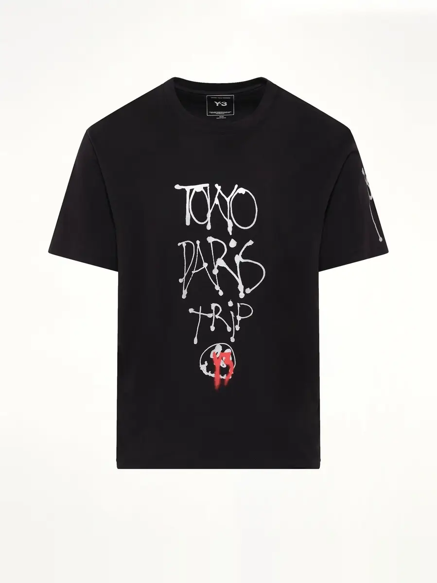 Y-3 City Graphic T-shirt in Black/red | Thumbnail 2