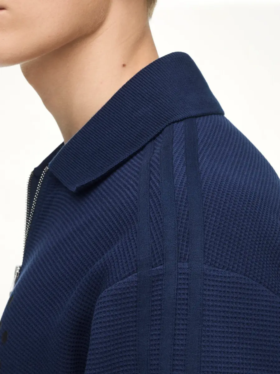 Song for the Mute Adidas x Sftm LS Polo in Night Indigo | Thumbnail 8 Song for the Mute Adidas x Sftm LS Polo in Night Indigo | Thumbnail 8