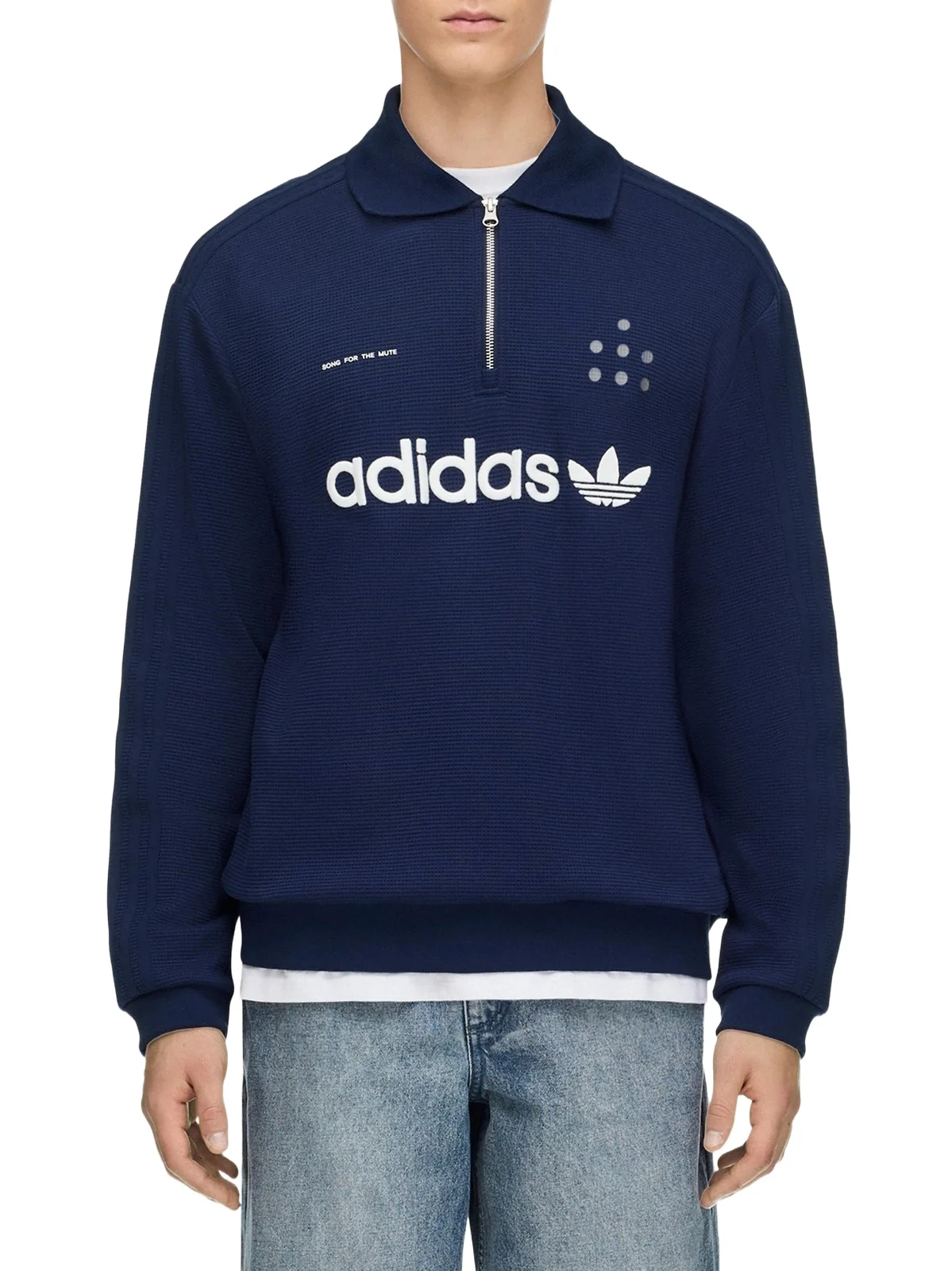 Song for the Mute Adidas x Sftm LS Polo in Night Indigo
