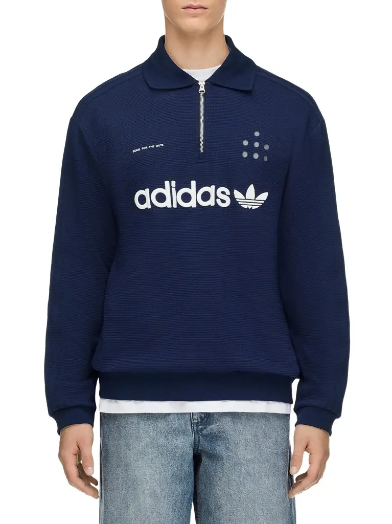 Song for the Mute Adidas x Sftm LS Polo in Night Indigo