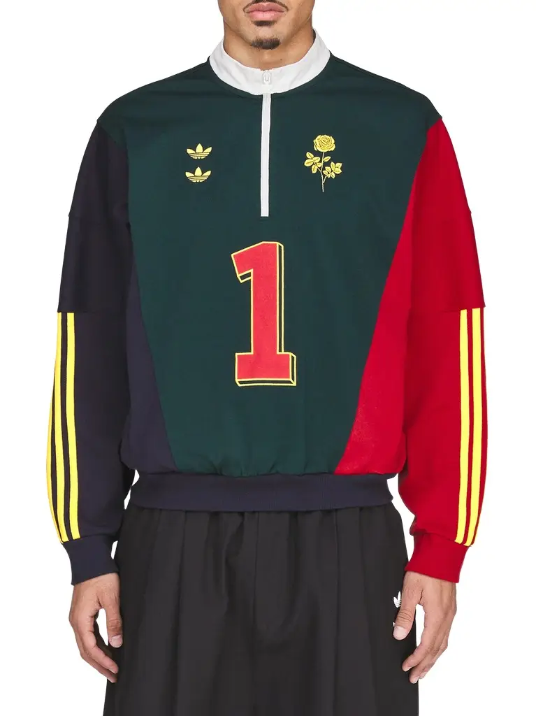 Willy Chavarria Adidas x Chavarria Watsonville Portero Pullover in Aurora Ivy