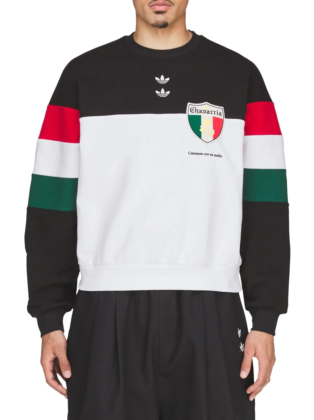 Willy Chavarria Adidas x Chavarria Crew Sweatshirt in Black/white