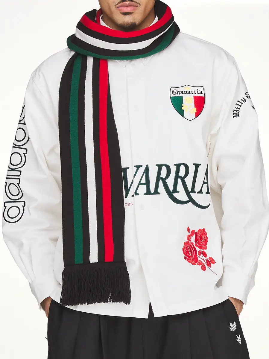 Willy Chavarria Adidas x Chavarria Scarf in Black/better Scarlet/collegiate Green | Thumbnail 4 Willy Chavarria Adidas x Chavarria Scarf in Black/better Scarlet/collegiate Green | Thumbnail 4