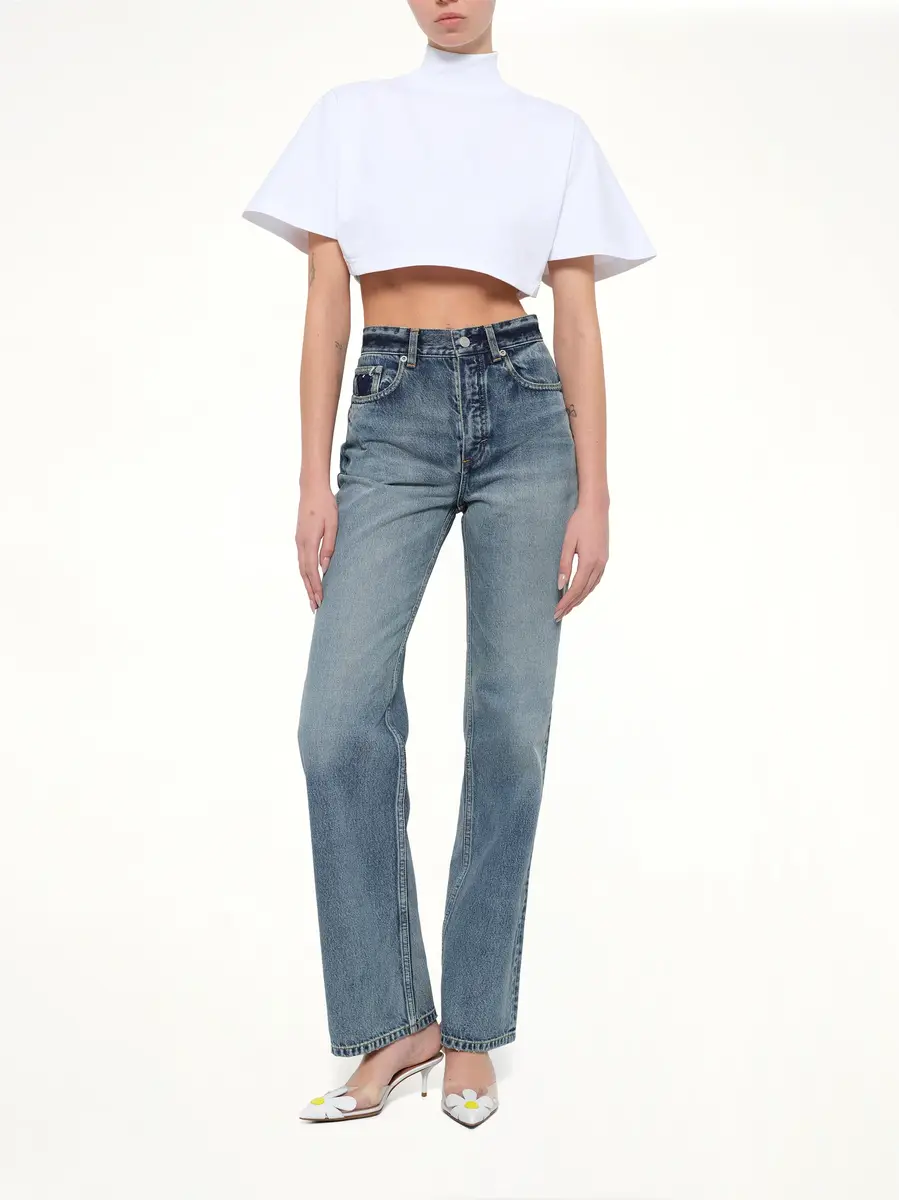 Alaïa Cotton Jersey Highneck T-shirt | Thumbnail 4 Alaïa Cotton Jersey Highneck T-shirt | Thumbnail 4