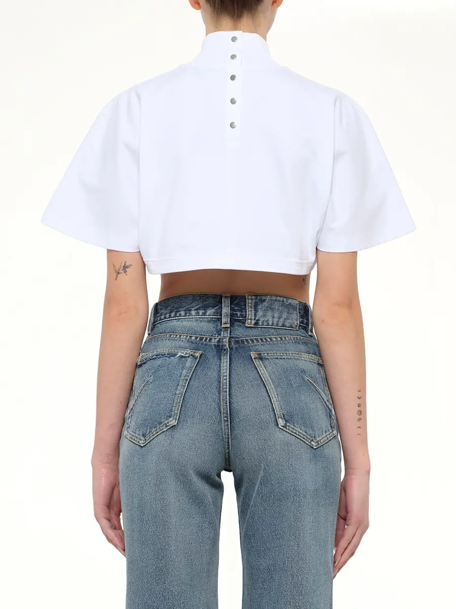 Alaïa Cotton Jersey Highneck T-shirt | Thumbnail 5 Alaïa Cotton Jersey Highneck T-shirt | Thumbnail 5