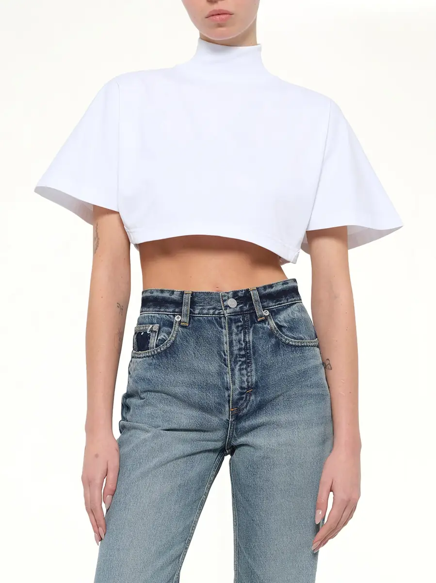 Alaïa Cotton Jersey Highneck T-shirt | Thumbnail 6 Alaïa Cotton Jersey Highneck T-shirt | Thumbnail 6