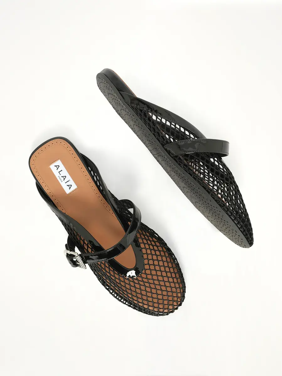 Alaïa Fishnet Flat Mules | Thumbnail 4 Alaïa Fishnet Flat Mules | Thumbnail 4