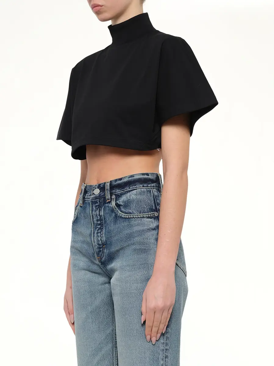 Alaïa Cotton Jersey Highneck T-shirt | Thumbnail 3