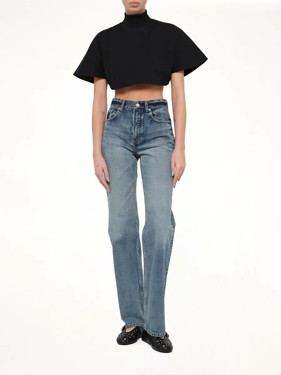 Alaïa Cotton Jersey Highneck T-shirt | Thumbnail 4