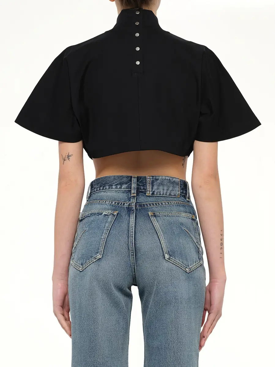 Alaïa Cotton Jersey Highneck T-shirt | Thumbnail 5