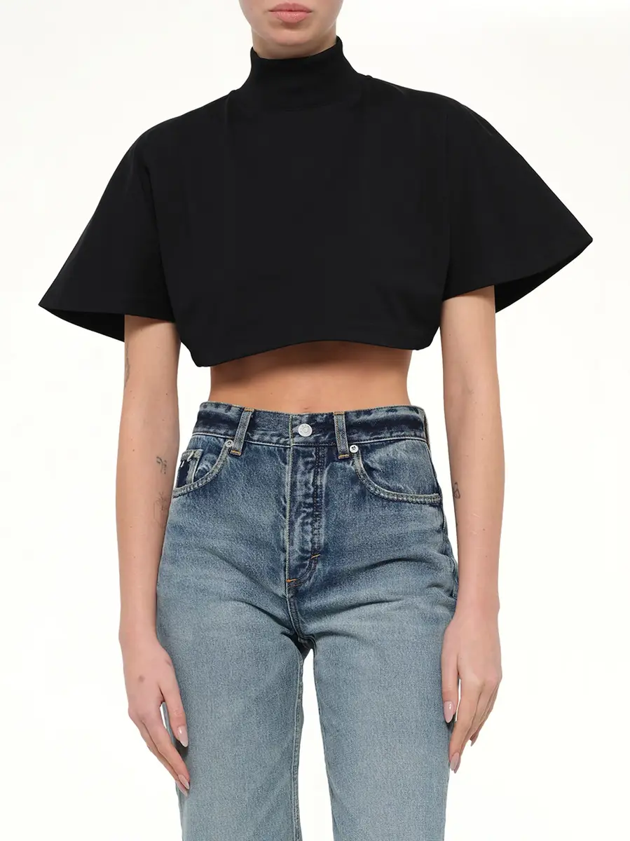 Alaïa Cotton Jersey Highneck T-shirt | Thumbnail 6