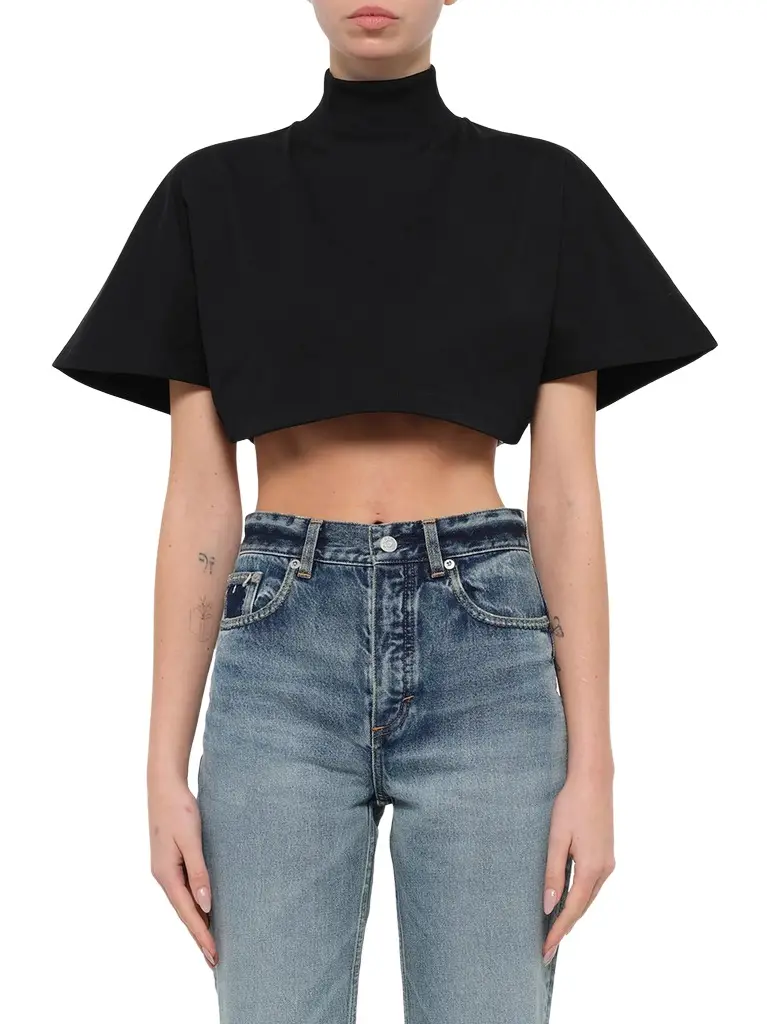 Cotton Jersey Highneck T-shirt Cotton Jersey Highneck T-shirt
