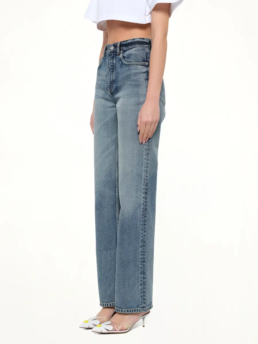 Alaïa Straight Denim Pants in Dirty Wash | Thumbnail 3 Alaïa Straight Denim Pants in Dirty Wash | Thumbnail 3