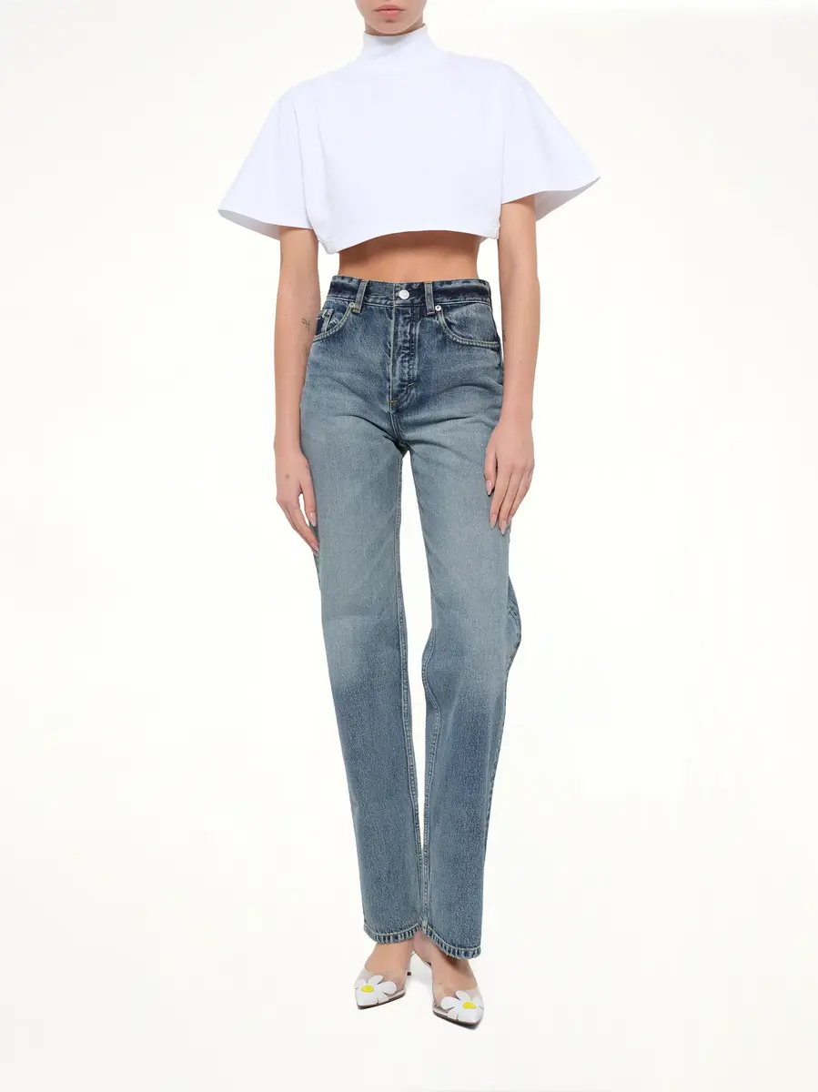 Alaïa Straight Denim Pants in Dirty Wash | Thumbnail 4 Alaïa Straight Denim Pants in Dirty Wash | Thumbnail 4