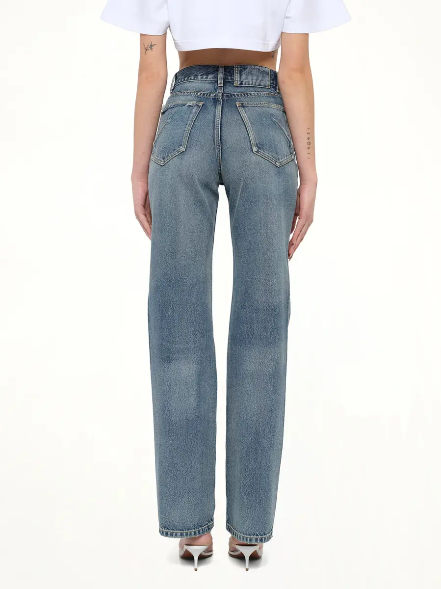 Alaïa Straight Denim Pants in Dirty Wash | Thumbnail 5 Alaïa Straight Denim Pants in Dirty Wash | Thumbnail 5