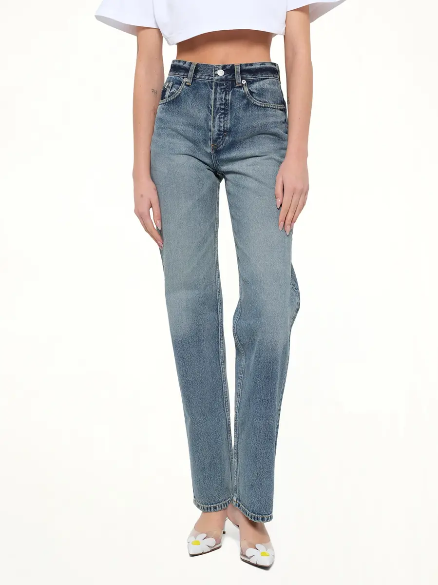 Alaïa Straight Denim Pants in Dirty Wash | Thumbnail 6 Alaïa Straight Denim Pants in Dirty Wash | Thumbnail 6