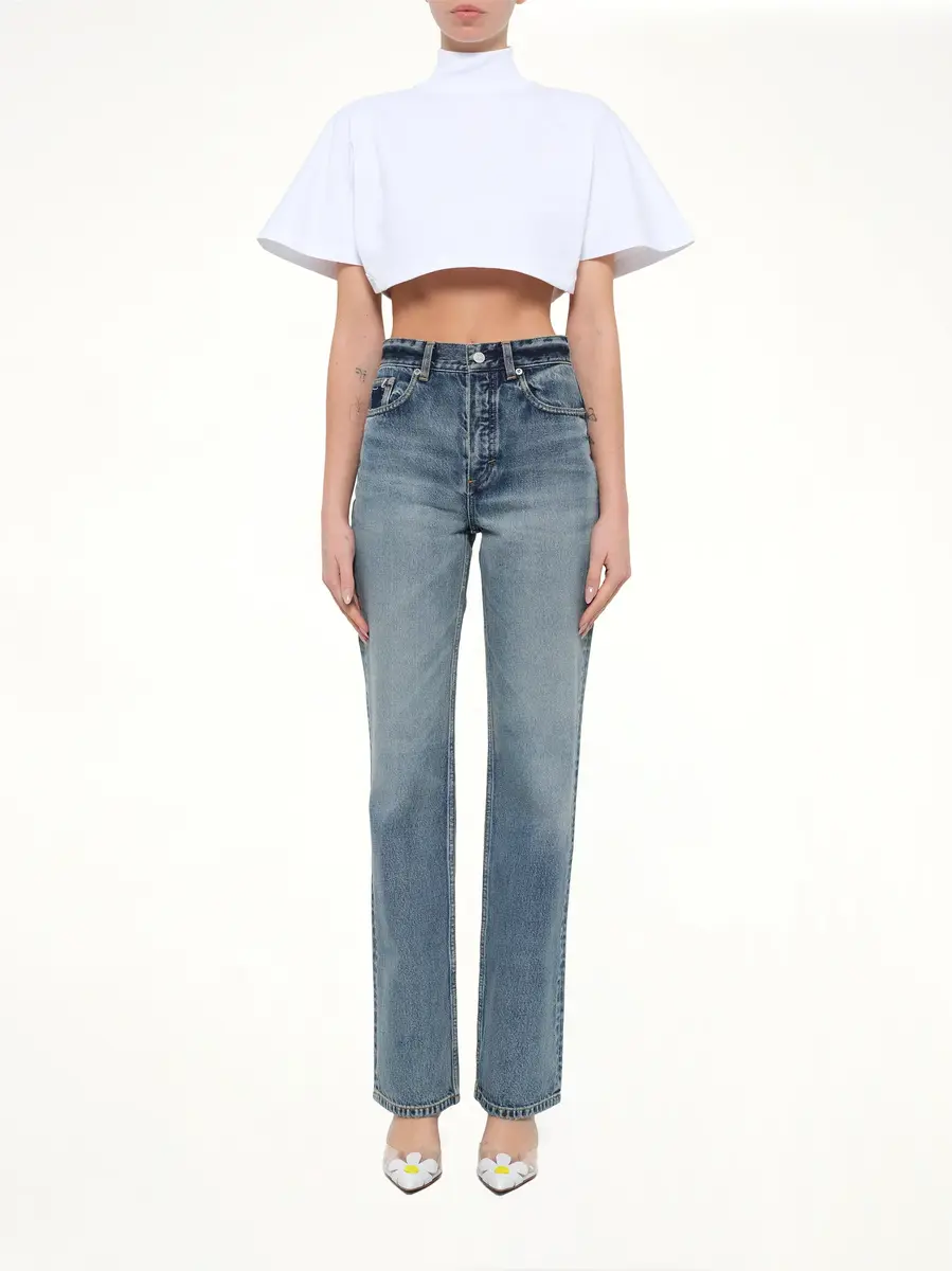 Alaïa Straight Denim Pants in Dirty Wash | Thumbnail 7 Alaïa Straight Denim Pants in Dirty Wash | Thumbnail 7