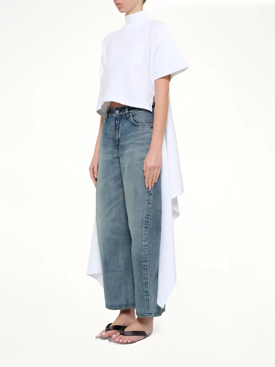Alaïa Cotton Jersey Asymmetric T-shirt | Thumbnail 3