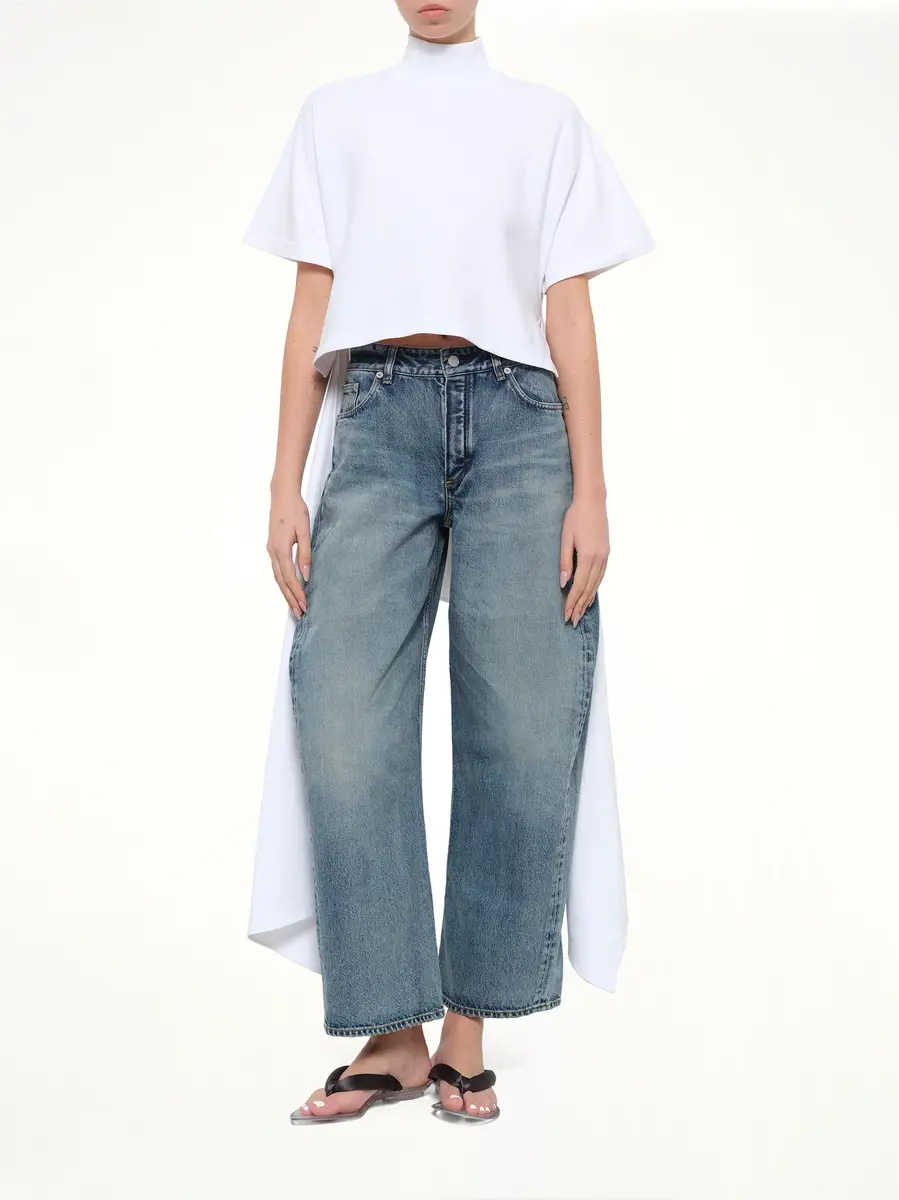 Alaïa Cotton Jersey Asymmetric T-shirt | Thumbnail 4