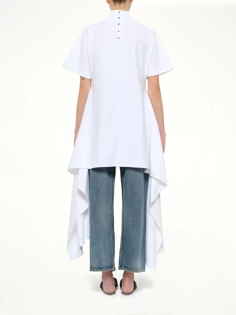 Alaïa Cotton Jersey Asymmetric T-shirt | Thumbnail 5