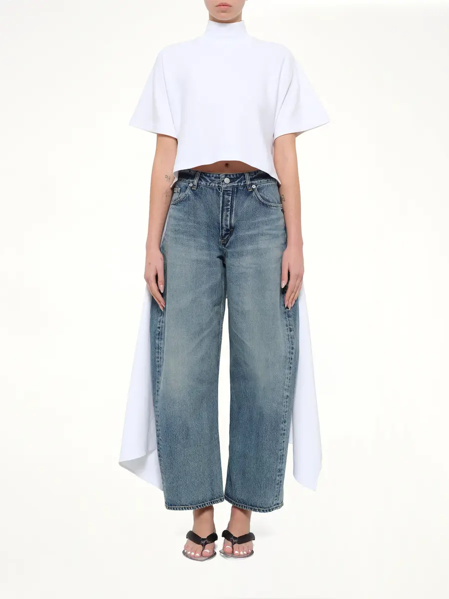 Alaïa Cotton Jersey Asymmetric T-shirt | Thumbnail 7