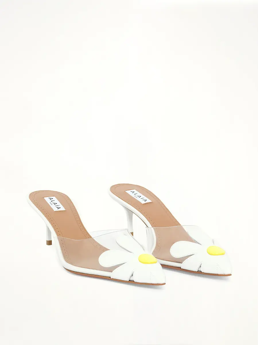 Alaïa Bloom Mules in Lemon/white | Thumbnail 2