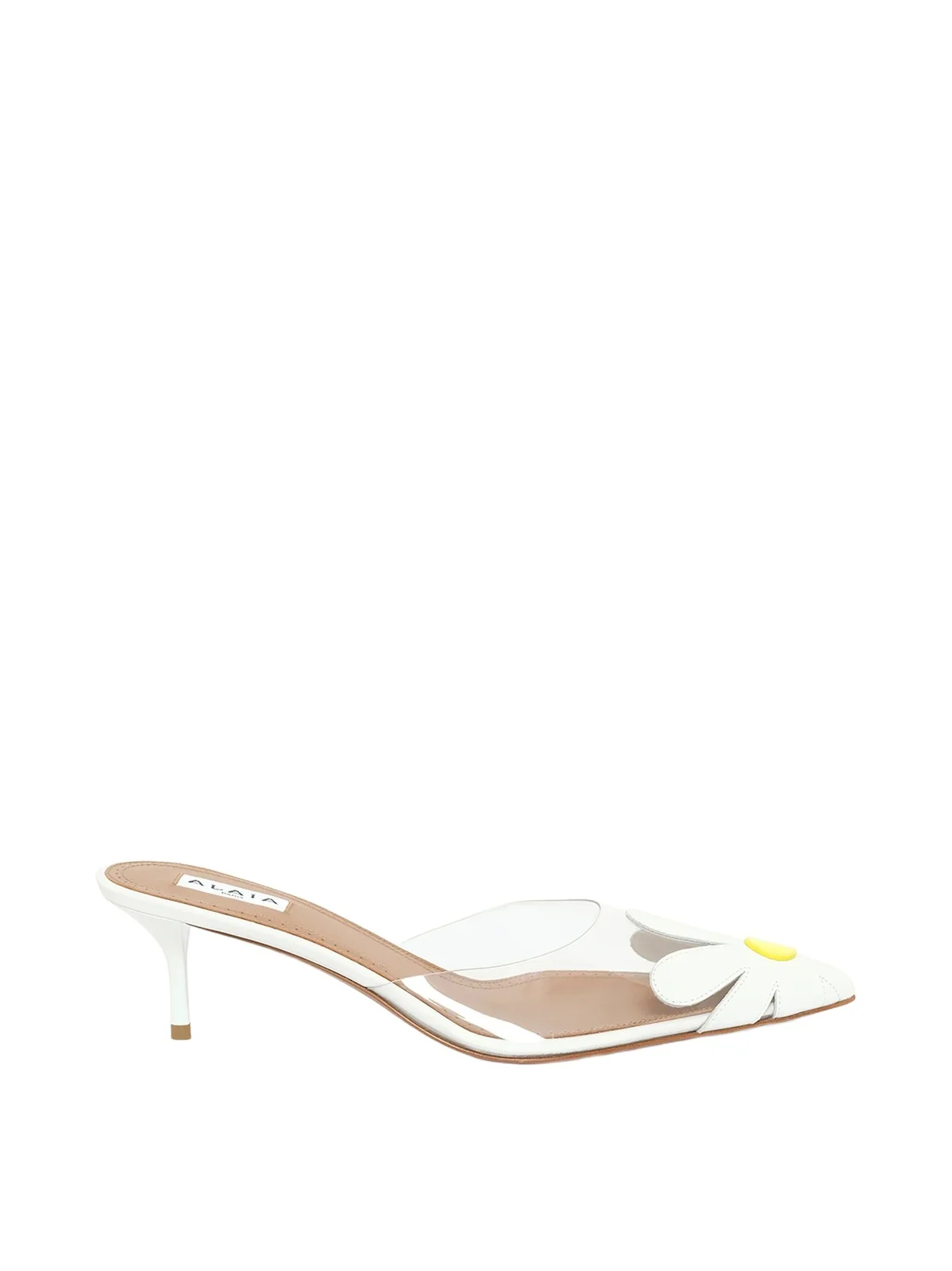 Alaïa Bloom Mules in Lemon/white