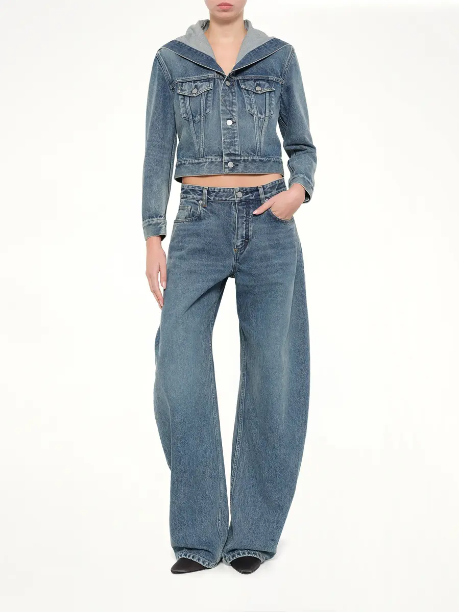 Alaïa Trucker Denim Jacket in Handsand Wash | Thumbnail 4 Alaïa Trucker Denim Jacket in Handsand Wash | Thumbnail 4