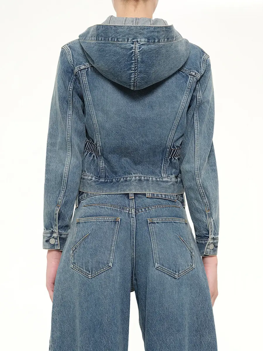 Alaïa Trucker Denim Jacket in Handsand Wash | Thumbnail 5 Alaïa Trucker Denim Jacket in Handsand Wash | Thumbnail 5