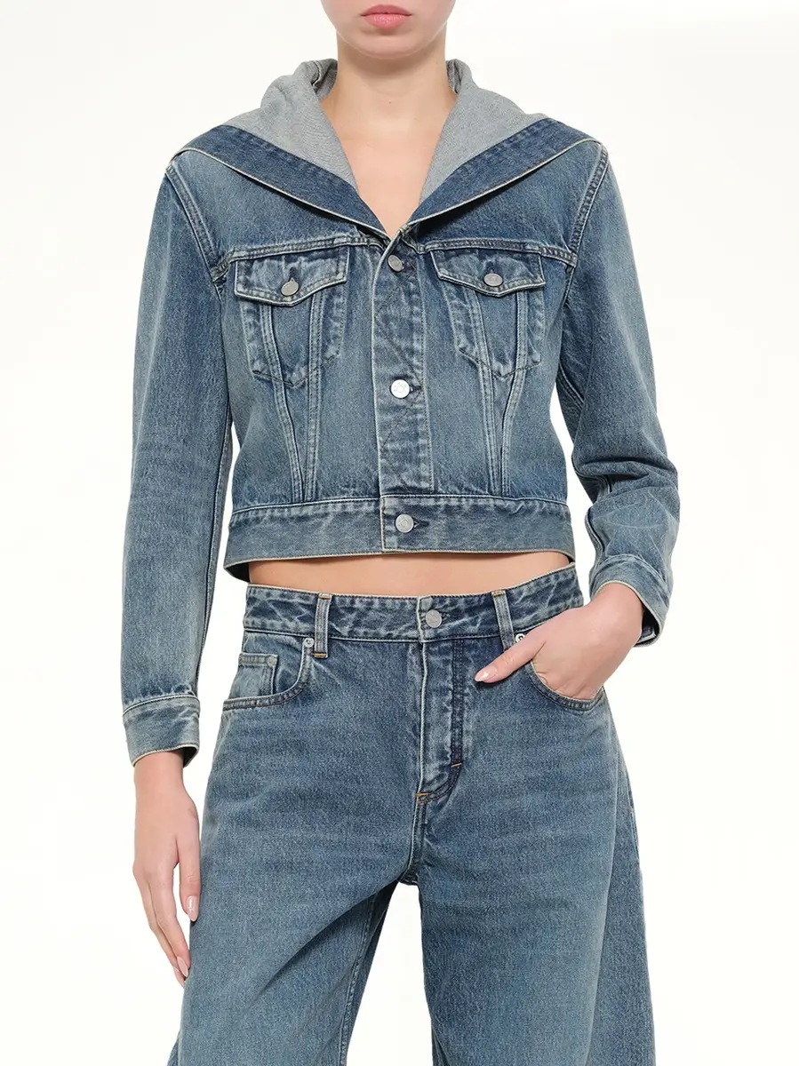 Alaïa Trucker Denim Jacket in Handsand Wash | Thumbnail 6 Alaïa Trucker Denim Jacket in Handsand Wash | Thumbnail 6