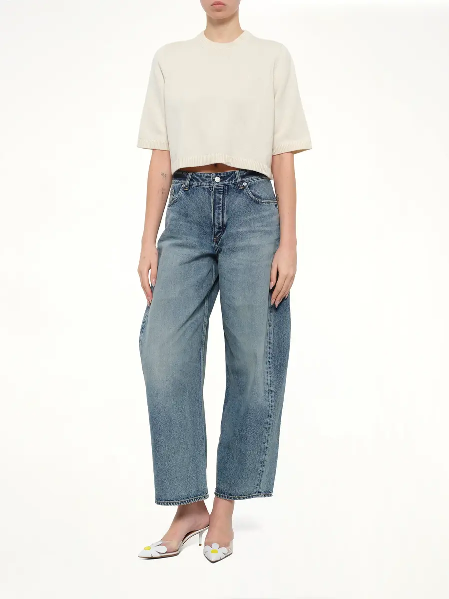 Alaïa Light Cashmere Highneck Jumper in Natural White | Thumbnail 4