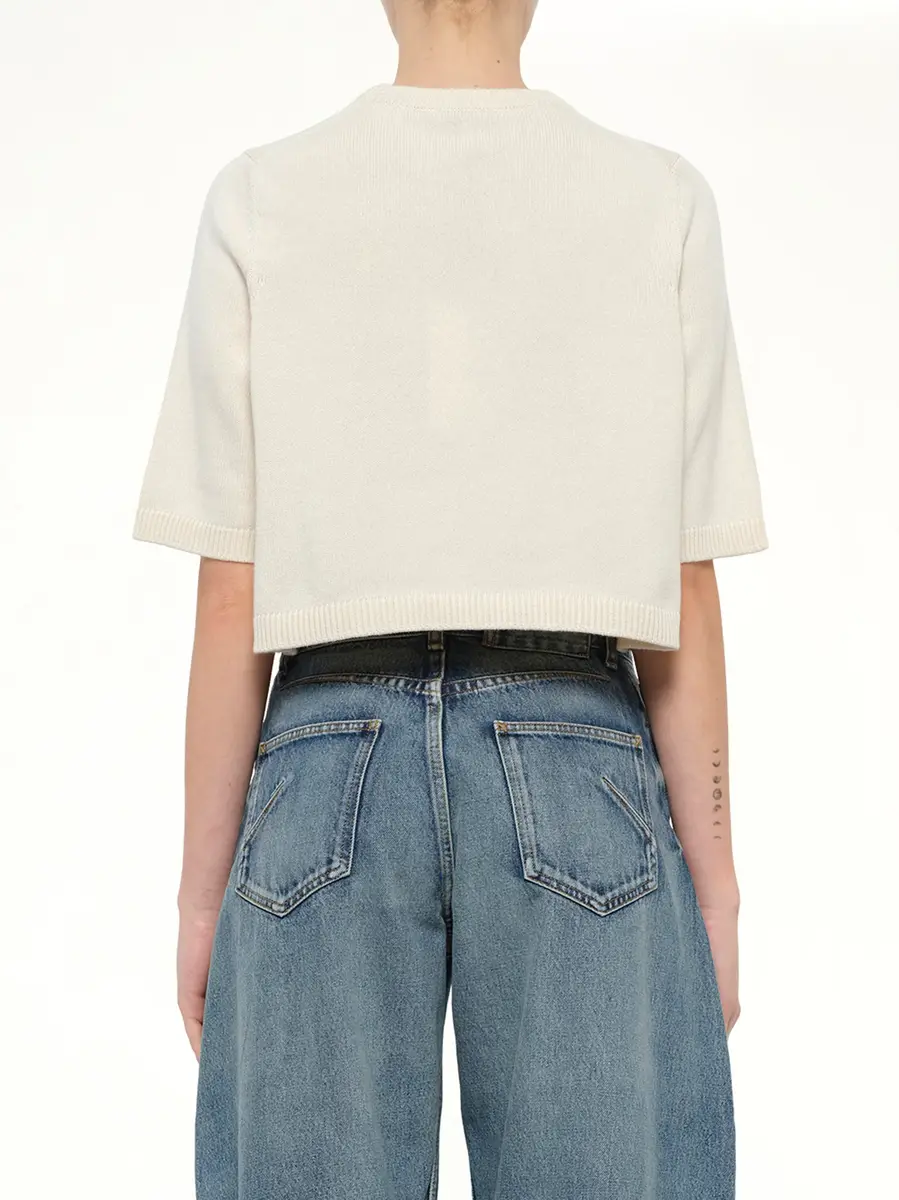 Alaïa Light Cashmere Highneck Jumper in Natural White | Thumbnail 5