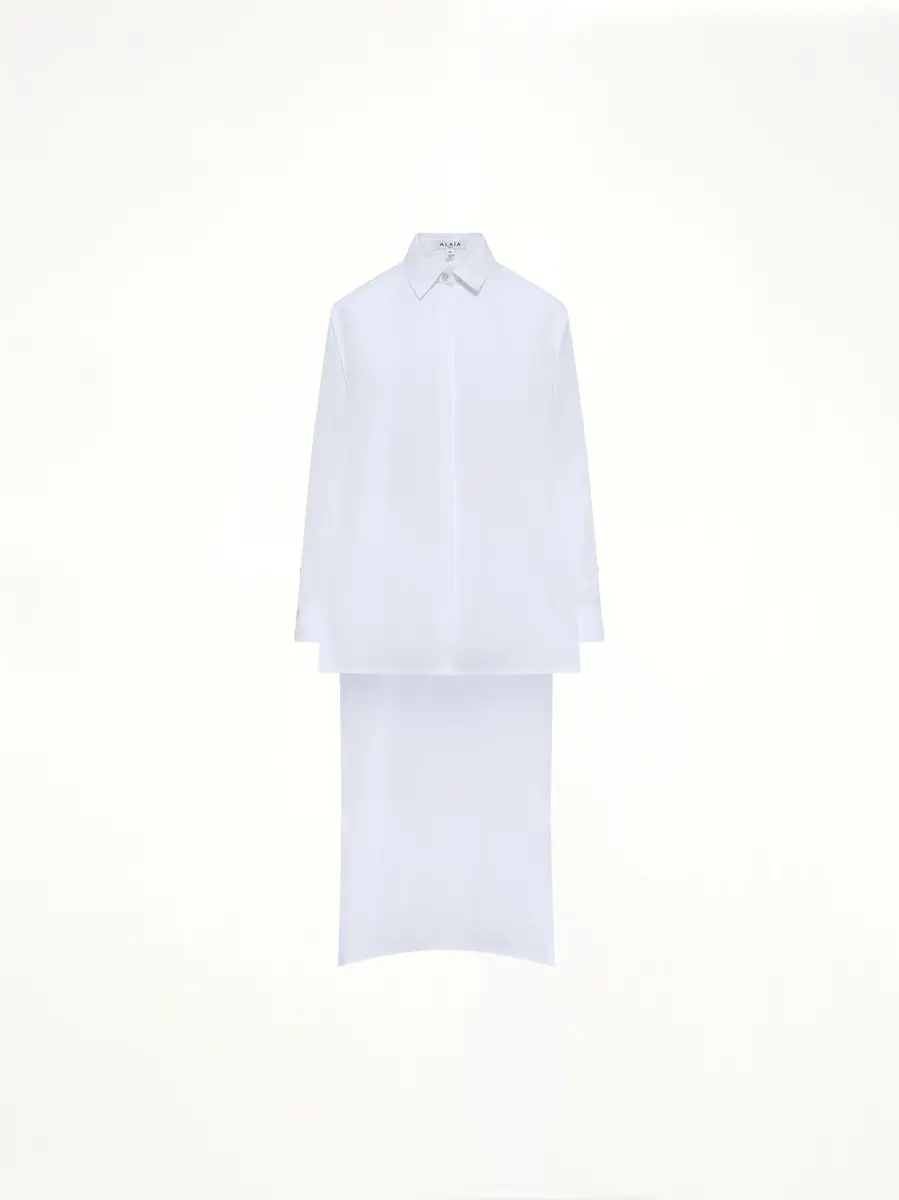 Alaïa Cotton Poplin Asymmetric Shirt | Thumbnail 2 Alaïa Cotton Poplin Asymmetric Shirt | Thumbnail 2