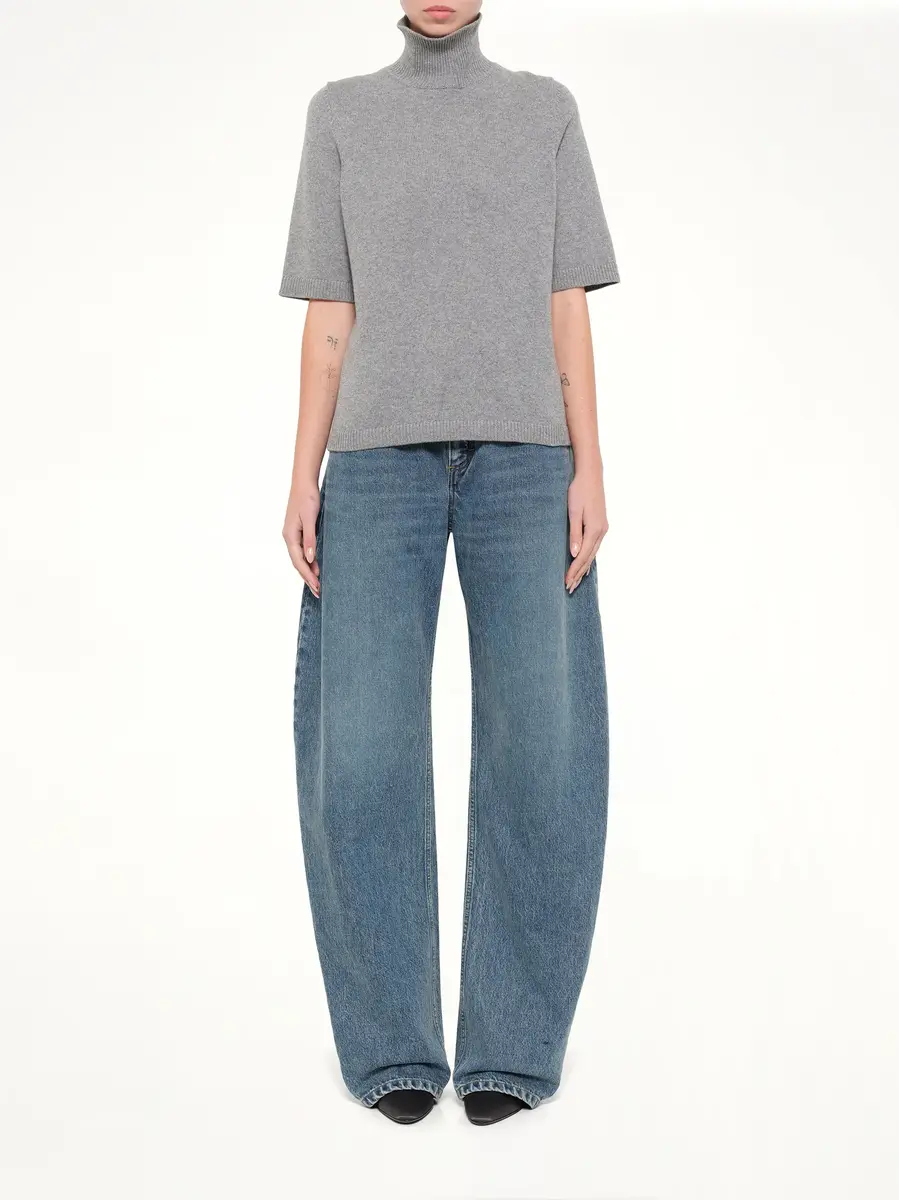 Alaïa Light Cashmere Highneck Jumper in Heather Grey | Thumbnail 7