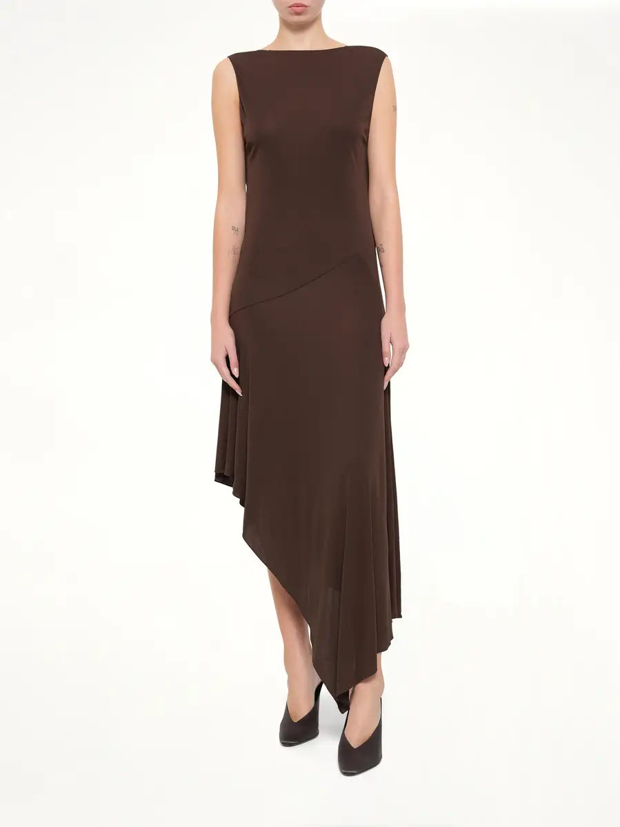 Alaïa Jersey Crepe Backless Dress in Marroon Fonce | Thumbnail 4 Alaïa Jersey Crepe Backless Dress in Marroon Fonce | Thumbnail 4