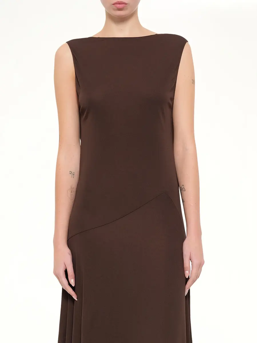 Alaïa Jersey Crepe Backless Dress in Marroon Fonce | Thumbnail 6 Alaïa Jersey Crepe Backless Dress in Marroon Fonce | Thumbnail 6