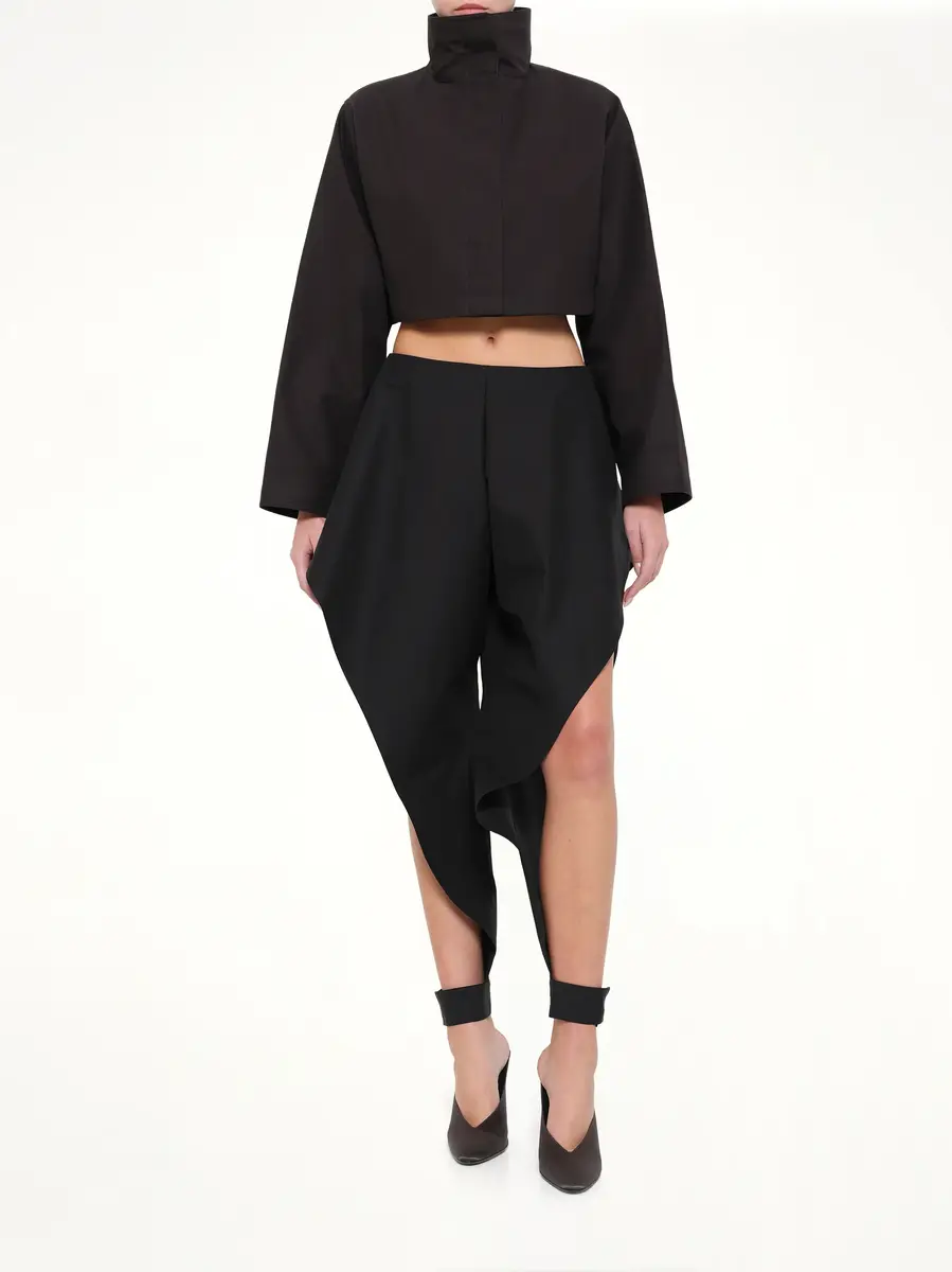 Alaïa Silk Cotton Cropped Jacket | Thumbnail 4 Alaïa Silk Cotton Cropped Jacket | Thumbnail 4