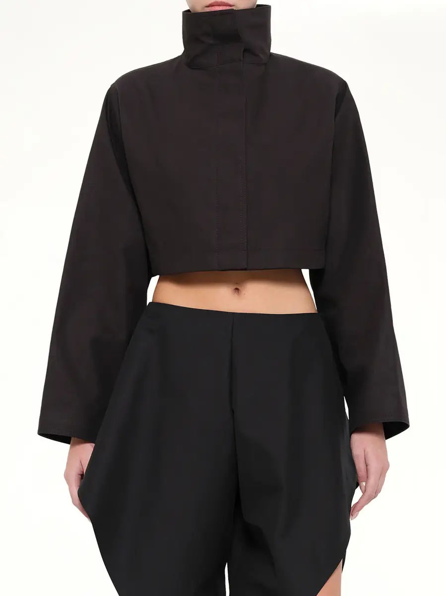 Alaïa Silk Cotton Cropped Jacket | Thumbnail 6 Alaïa Silk Cotton Cropped Jacket | Thumbnail 6