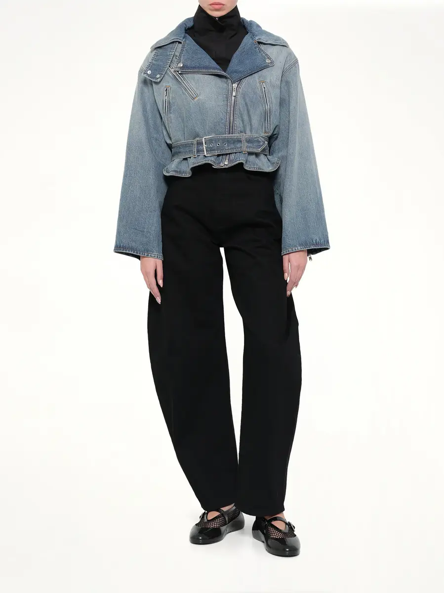 Alaïa Raw Denim Layered Jacket in Faded Blue | Thumbnail 4 Alaïa Raw Denim Layered Jacket in Faded Blue | Thumbnail 4