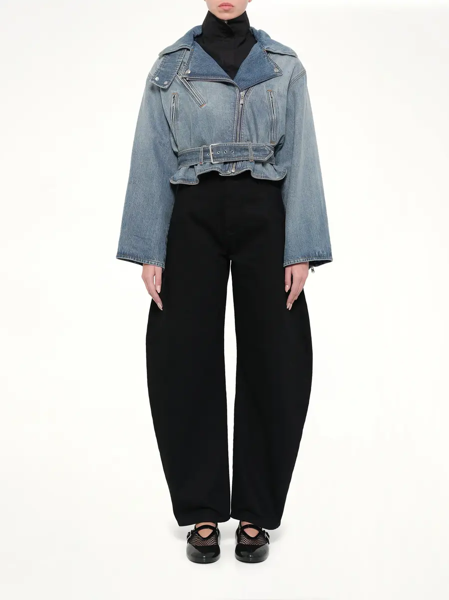 Alaïa Raw Denim Layered Jacket in Faded Blue | Thumbnail 7 Alaïa Raw Denim Layered Jacket in Faded Blue | Thumbnail 7