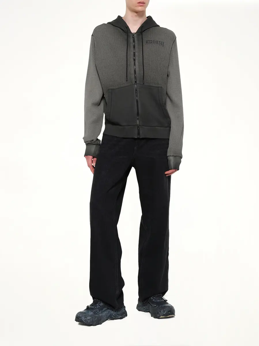 Diesel S-wafy-hood-zip Hoodie in Washed Black | Thumbnail 4 Diesel S-wafy-hood-zip Hoodie in Washed Black | Thumbnail 4