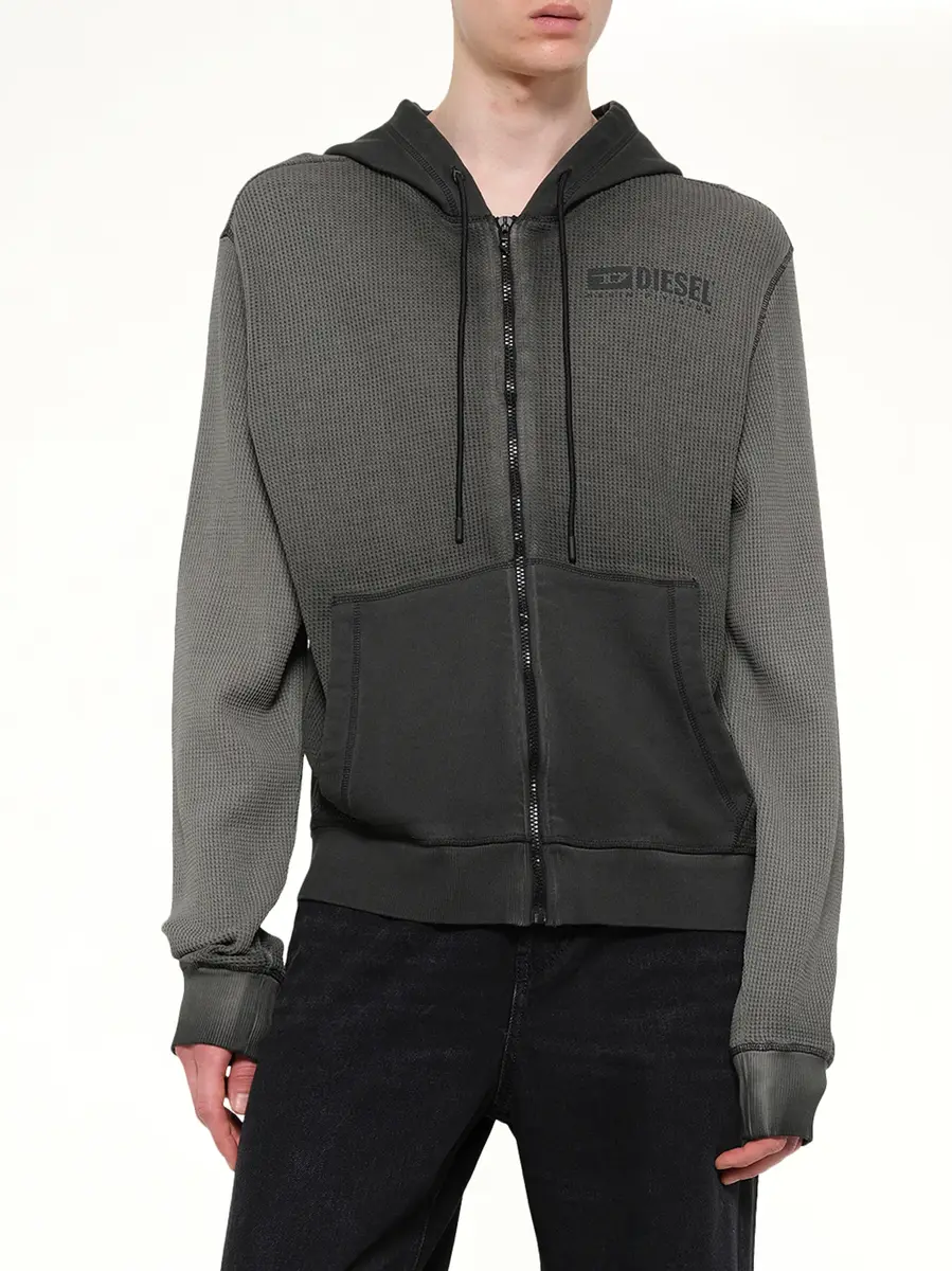 Diesel S-wafy-hood-zip Hoodie in Washed Black | Thumbnail 6 Diesel S-wafy-hood-zip Hoodie in Washed Black | Thumbnail 6