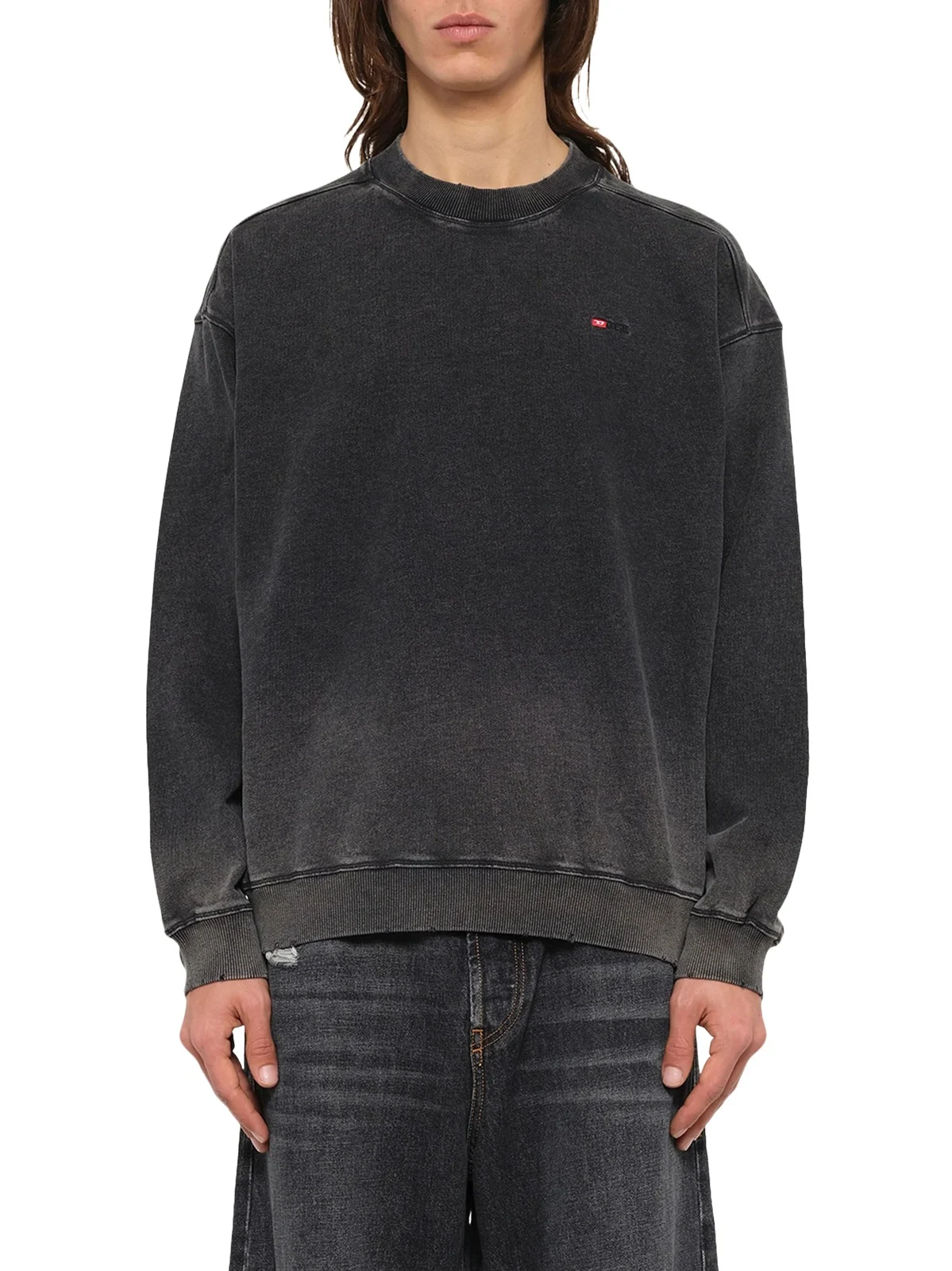 Diesel S-crox Sweatshirt in Washed Black